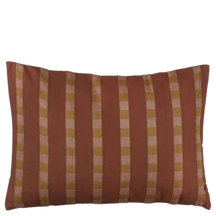 Kussen streep donker bruin - l70xb50xh10cm