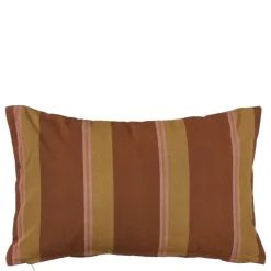 Kussen streep donker bruin - l55xb35xh10cm