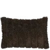 Kussen streep donker bruin 55 x 35 cm
