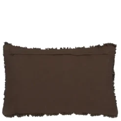 Kussen streep donker bruin 55 x 35 cm
