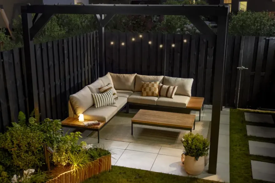 Kussen streep licht bruin - l45xb45xh10cm