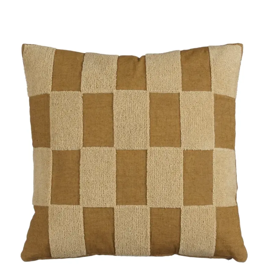 Kussen streep licht bruin - l45xb45xh10cm