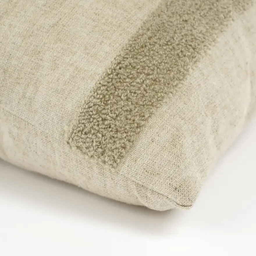 Kussen streep taupe - l55xb35xh10cm