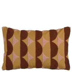 Kussen tufted bruin - l55xb35xh10cm