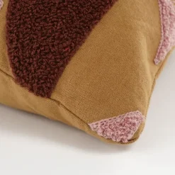 Kussen tufted bruin - l55xb35xh10cm