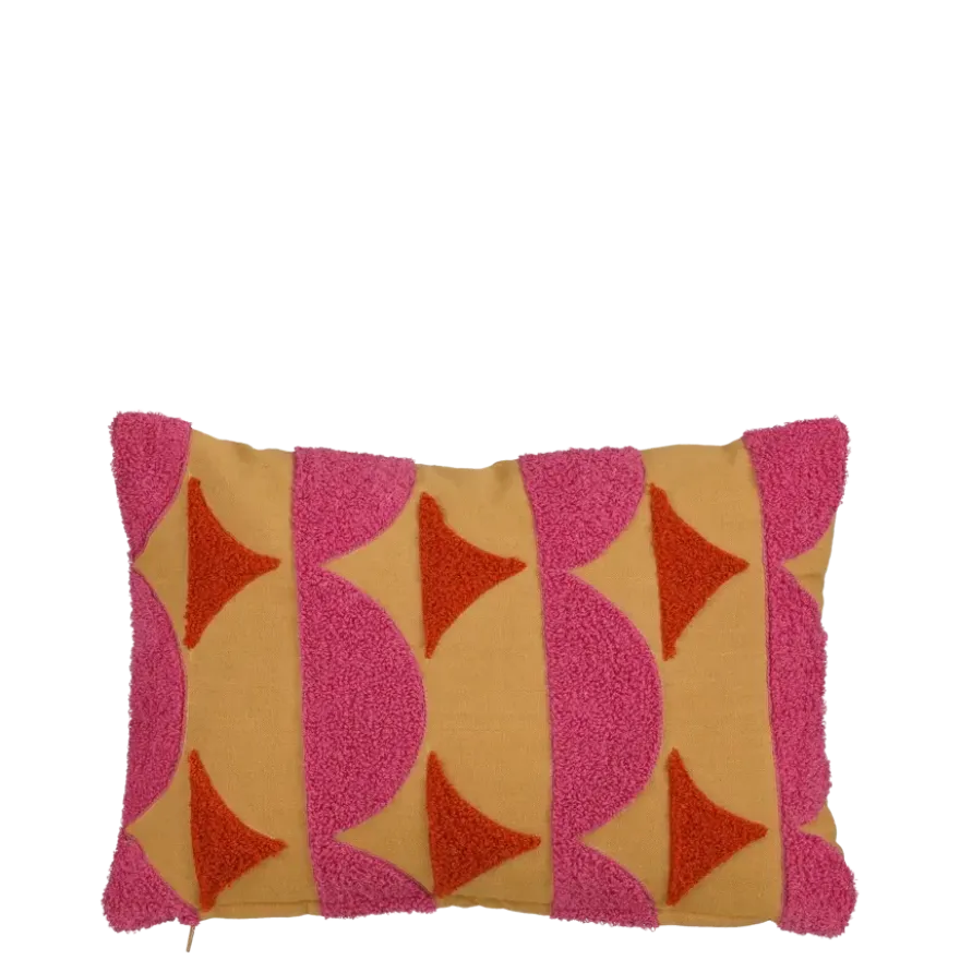 Kussen tufted l.bruin - l35xb25xh10cm