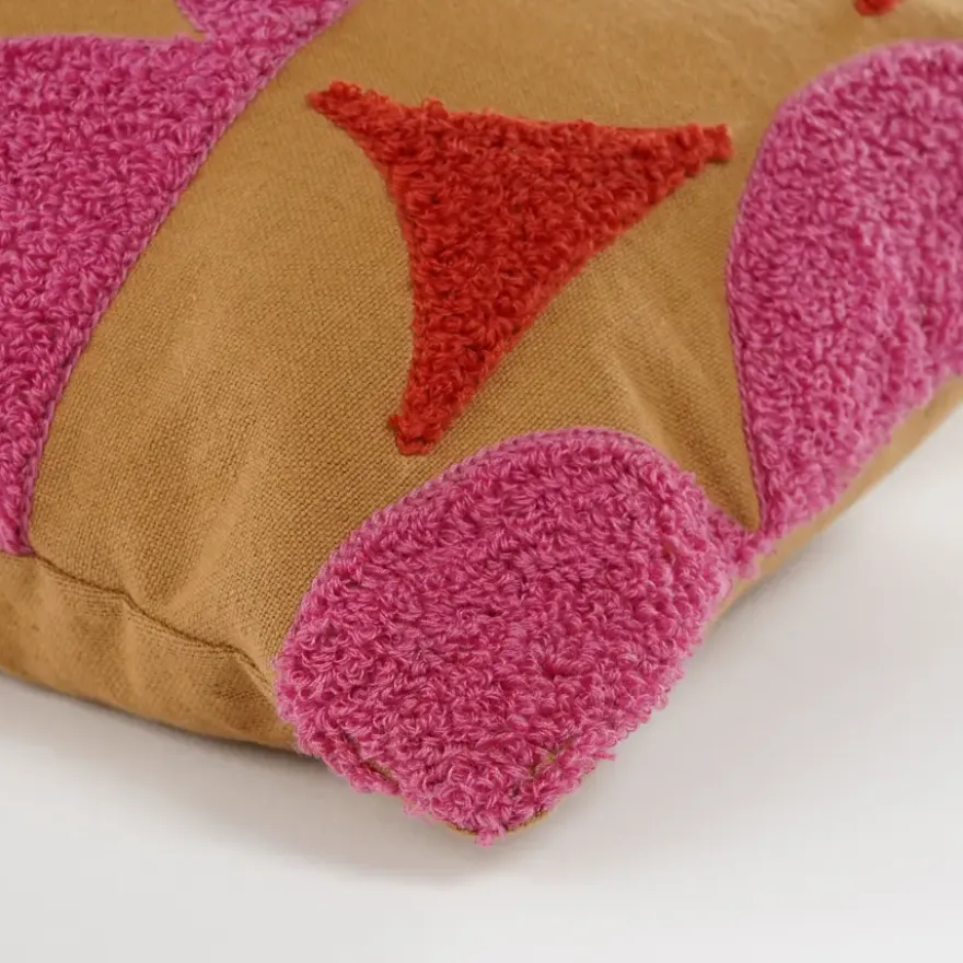 Kussen tufted l.bruin - l35xb25xh10cm