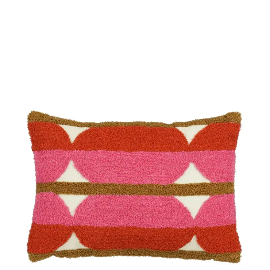 Kussen tufted roze - l35xb25xh10cm