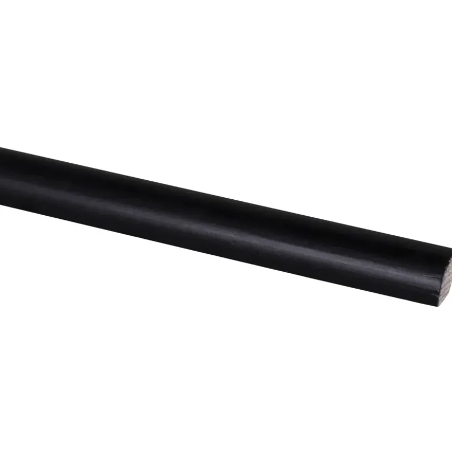 Kwartrond grenen zwart gelakt 13x13mm 270cm