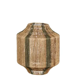 Lantaarn jute d.groen - h36xd30 cm
