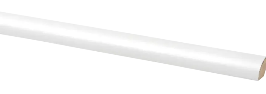 Lat kwartrond zelfklevend MDF wit folie 13x13 mm 260 cm