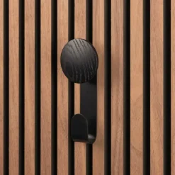 Lattenwand accessoire hanger zwart hout