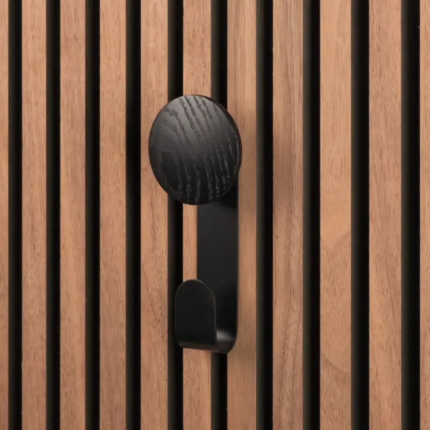 Lattenwand accessoire hanger zwart hout