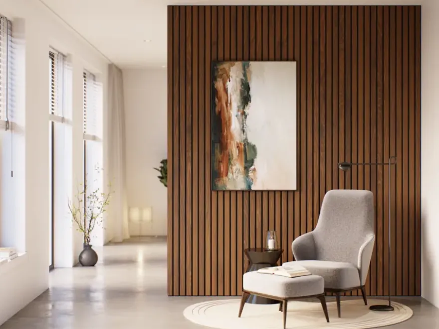 Lattenwand Decowall Acoustic Advanced walnoot 260x30cm, 2 stuks (1.56m2)