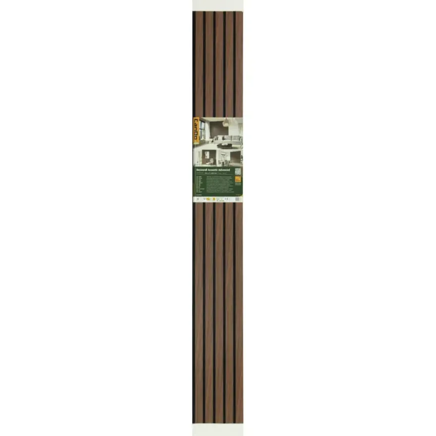 Lattenwand Decowall Acoustic Advanced walnoot 260x30cm, 2 stuks (1.56m2)