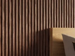 Lattenwand Decowall Acoustic Curve walnoot 260x30cm, 2 stuks (1.56m2)