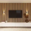 Lattenwand Decowall Acoustic Blend brons eiken, combinatie van verschillende breedtes, 260x30cm, 2 stuks (1.56m2)