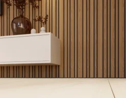 Lattenwand Decowall Acoustic Blend brons eiken, combinatie van verschillende breedtes, 260x30cm, 2 stuks (1.56m2)