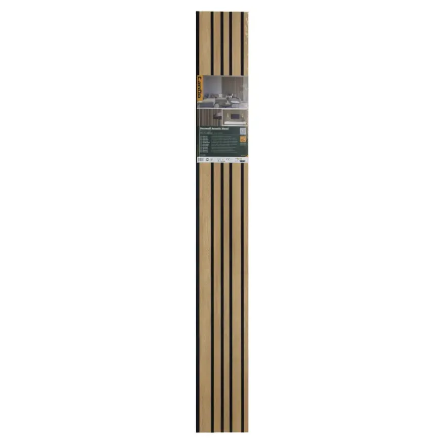 Lattenwand Decowall Acoustic Blend brons eiken, combinatie van verschillende breedtes, 260x30cm, 2 stuks (1.56m2)