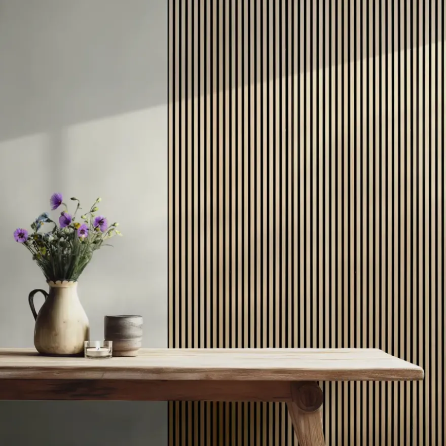 Lattenwand Melbourne 260x52 cm licht eiken, dikte 9,7 mm 2 stuks per pak