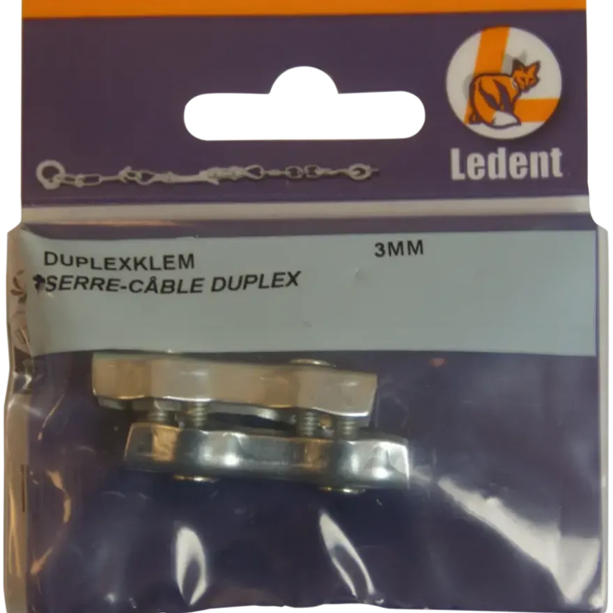 Ledent draadklem duplex 3 mm 2 stuks