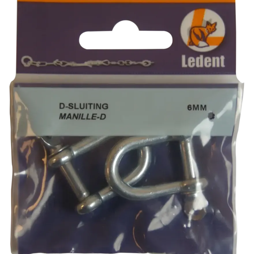 Ledent D-sluiting verzinkt 6 mm (2 stuks)