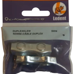 Ledent kabelklem duplex tot Ø 5 mm verzinkt (2 stuks)