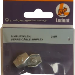 Ledent kabelklem simplex tot Ø 3 mm verzinkt (2 stuks)