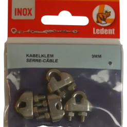 Ledent kabelklem tot Ø 3 mm rvs (4 stuks)
