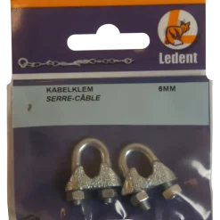 Ledent kabelklem tot Ø 6 mm verzinkt (2 stuks)