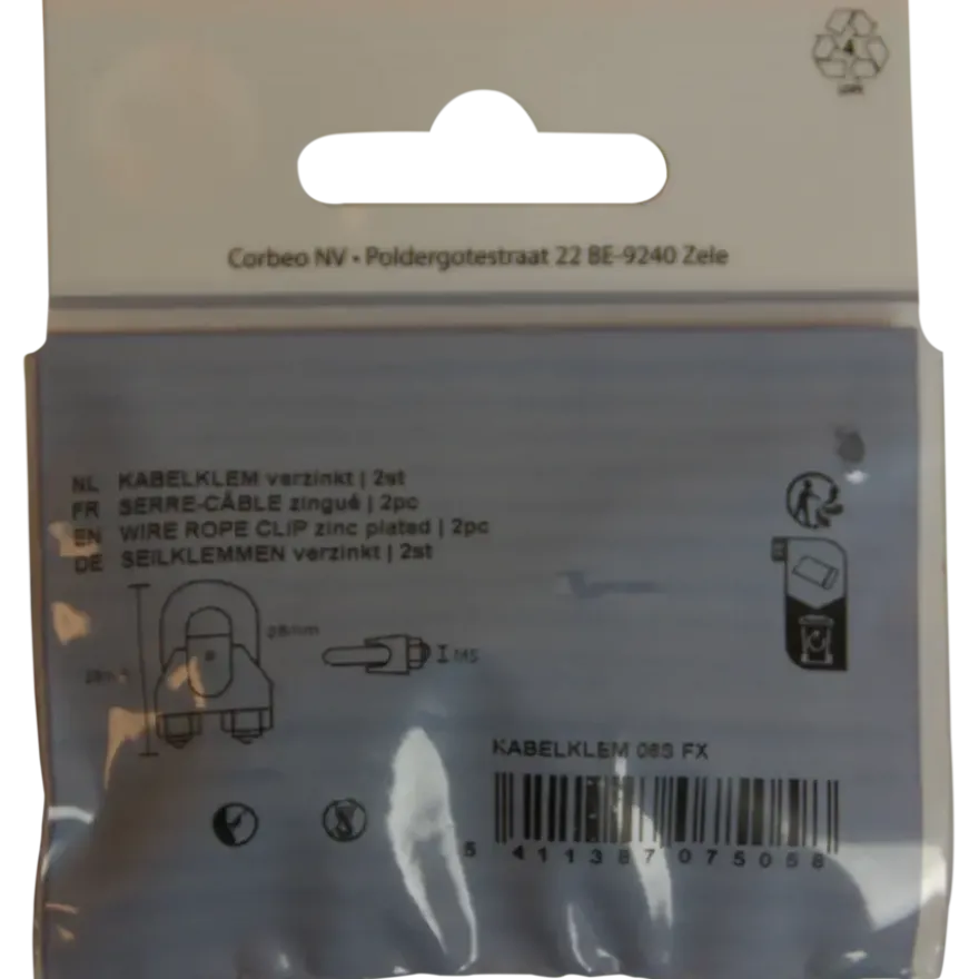 Ledent kabelklem tot Ø 6 mm verzinkt (2 stuks)