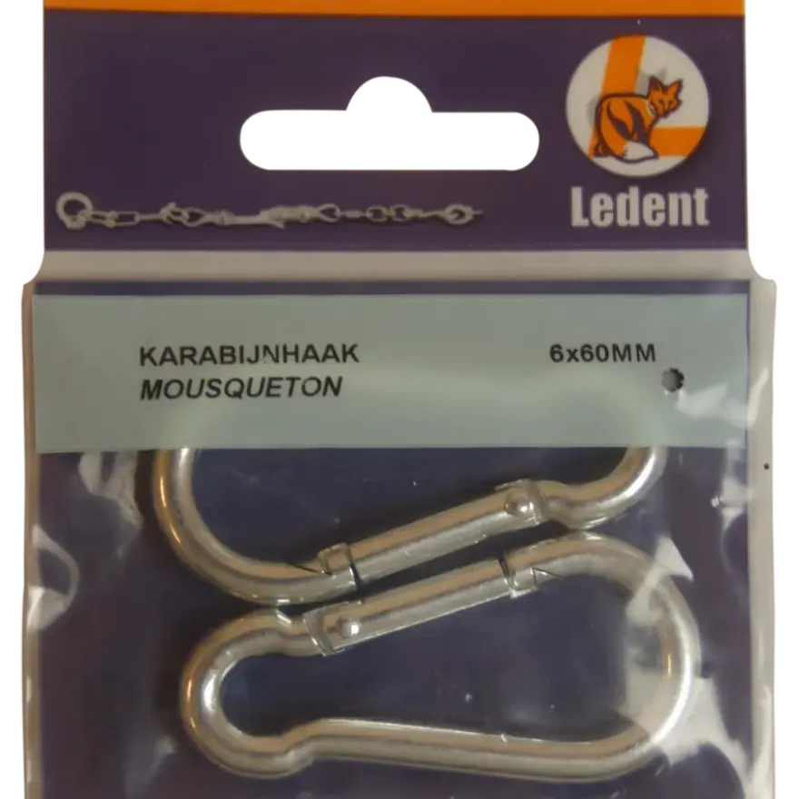 Ledent karabijnhaak verzinkt 6x60 mm