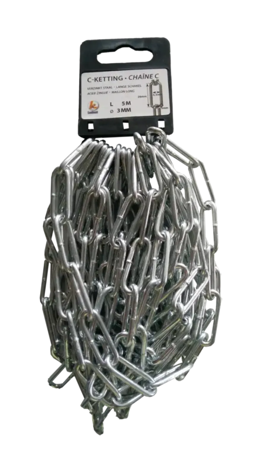 Ledent ketting korte schakel c-30 gesmeed 5 m