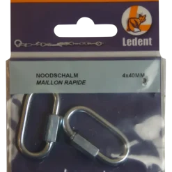 Ledent kettingsluiting 4 mm met moer verzinkt (2 stuks)