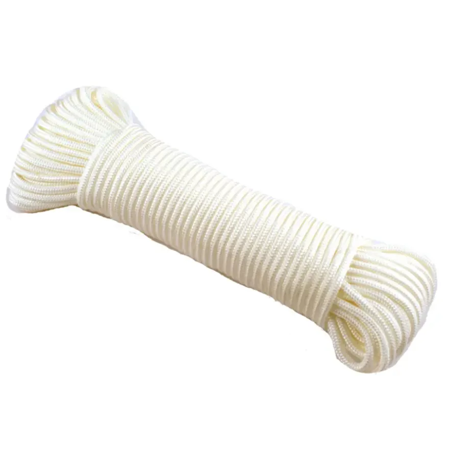 Ledent koord nylon wit Ø5 mm / 20 m