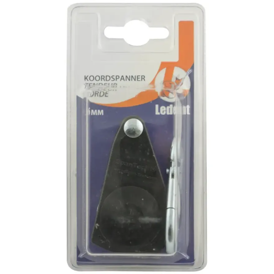 Ledent koordspanner met karabijnhaak zwart 6 mm