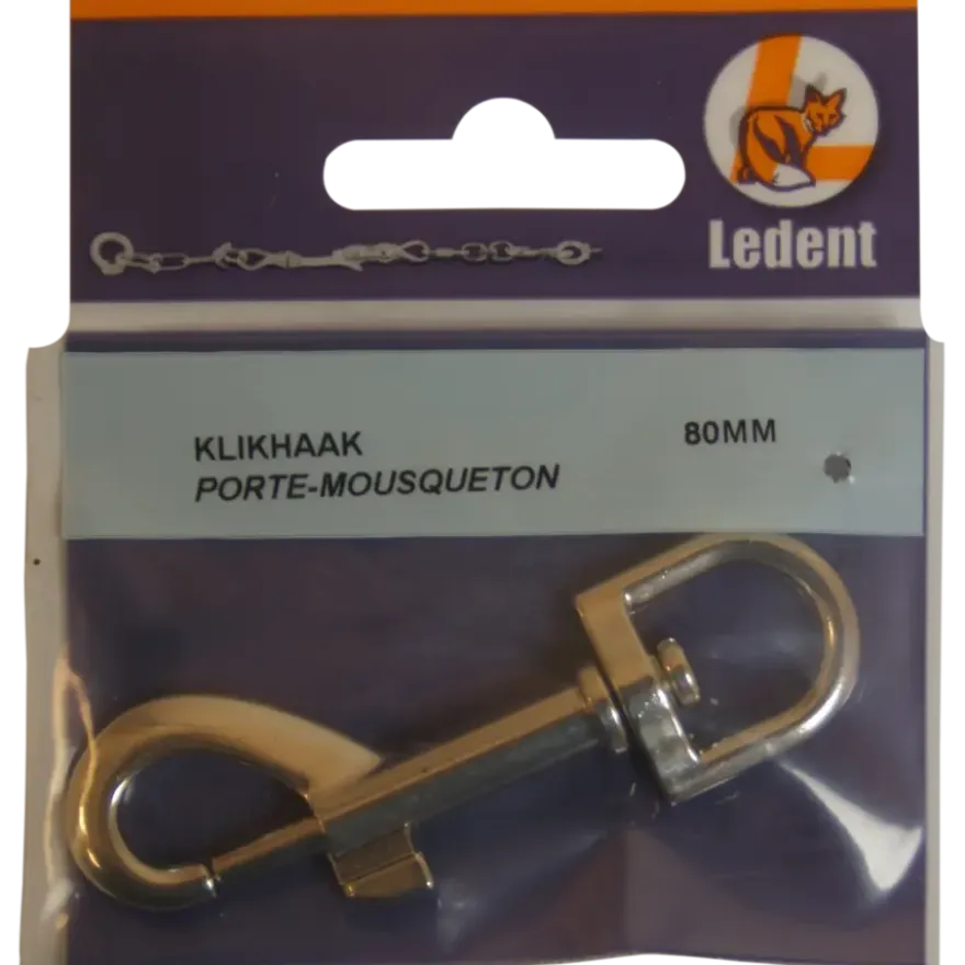 Ledent musketonhaak vernikkeld 80 mm