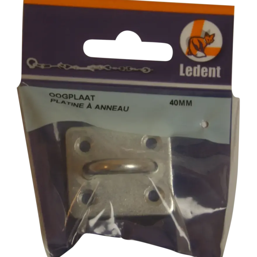 Ledent oog op plaat 40 mm