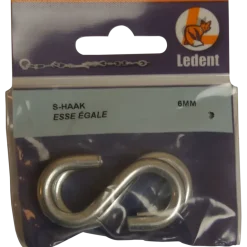 Ledent S-haak verzinkt 6 mm 2 stuks