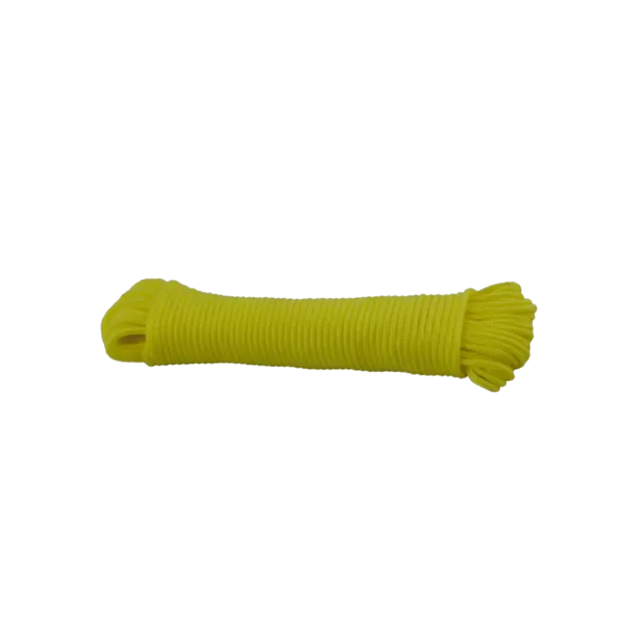 Ledent touw gevlochten fluogeel nylon 4 mm 20 m