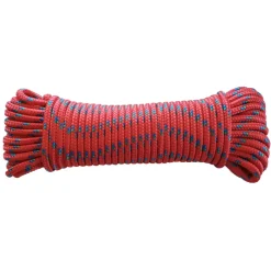 Ledent touw gevlochten pp rood/blauw/groen Ø6 mm / 20 m
