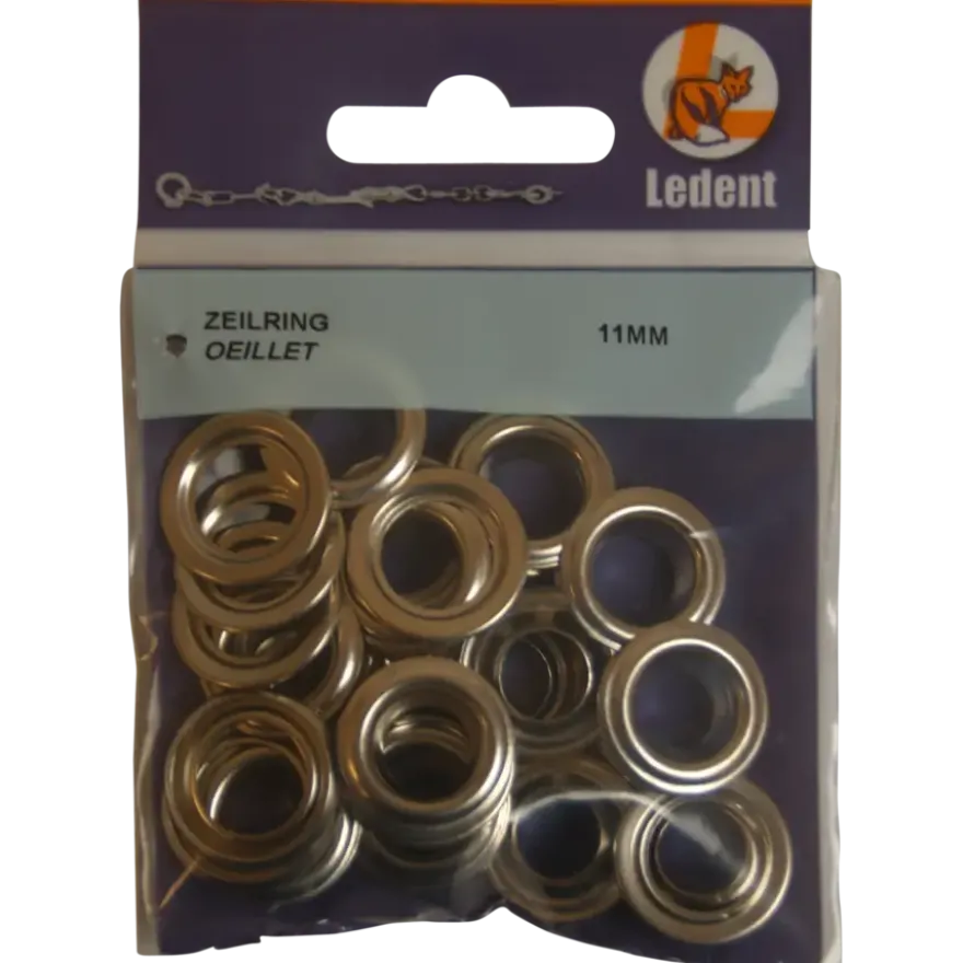 Ledent zeilringen messing 11 mm 20 stuks