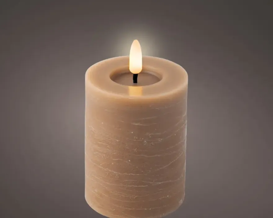 LED kaars wax bruin