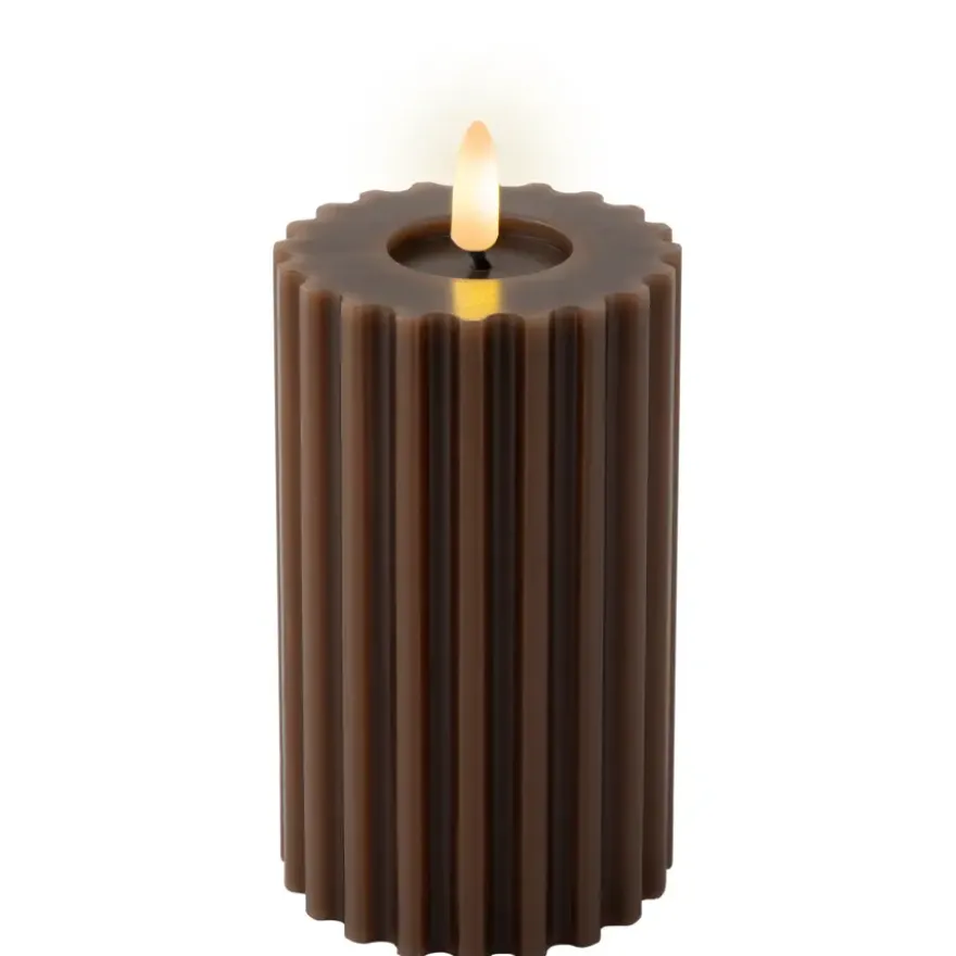 LED kaars wax donker bruin