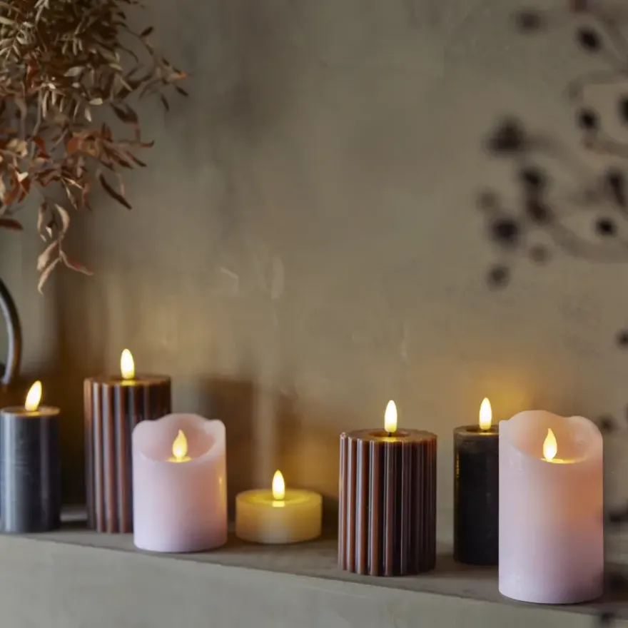 LED kaars wax donker bruin