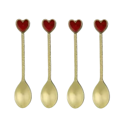 Lepel hart goud 4 stuks - l13xb2,5cm