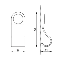 Leren knop Damian zwart 28mm