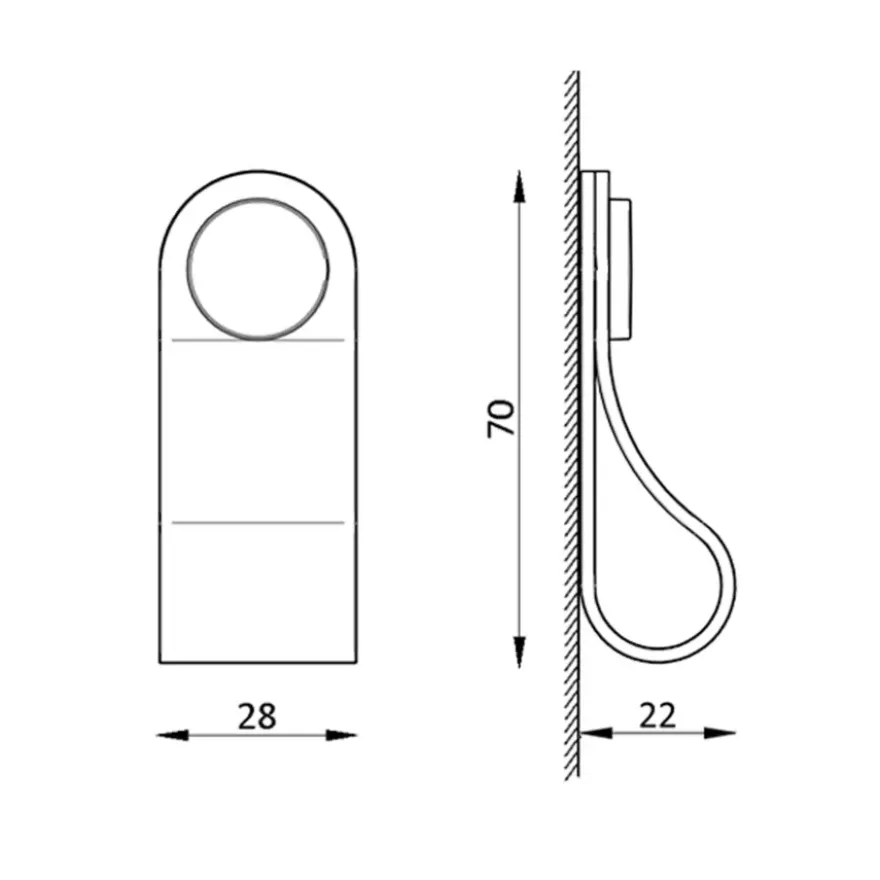 Leren knop Damian zwart 28mm
