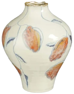 Liana vaas creme - h32,5xd25cm