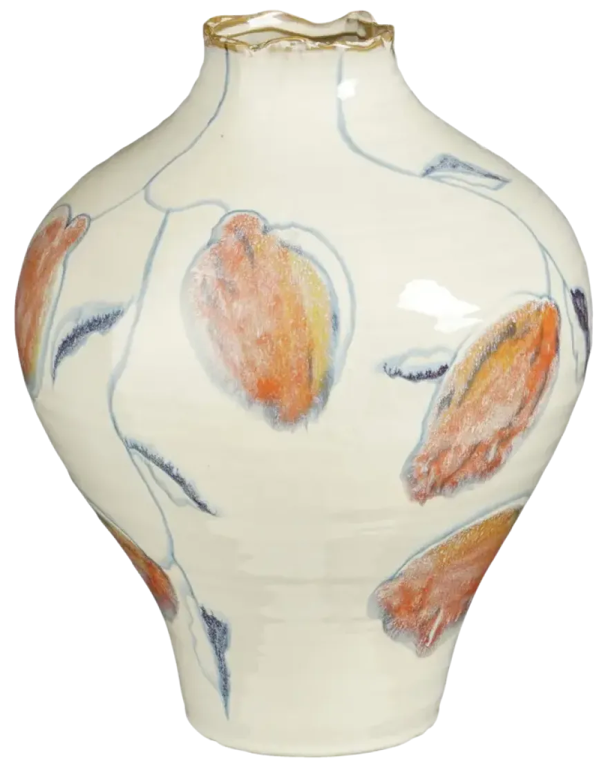 Liana vaas creme - h32,5xd25cm